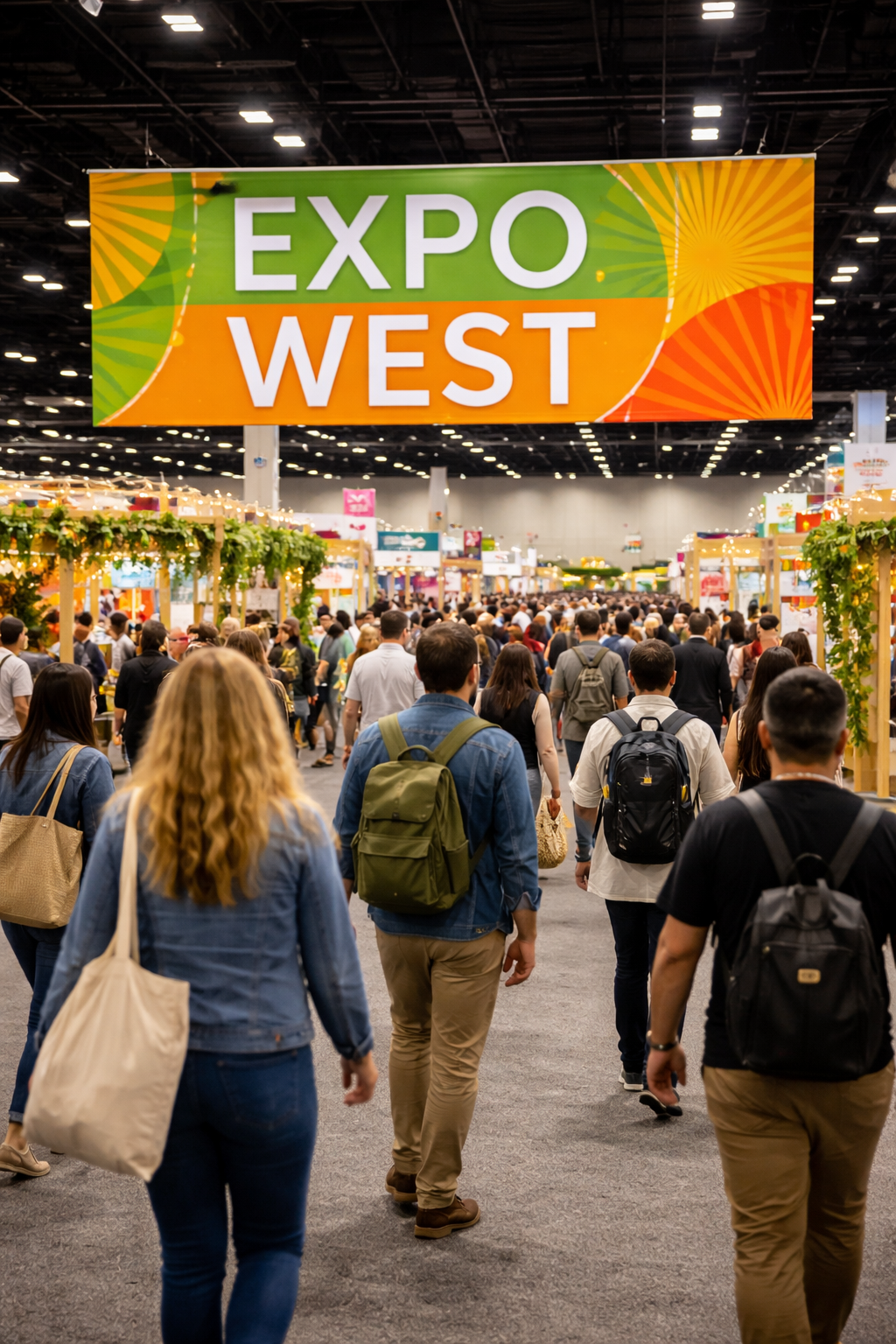 Gente paseando por los pasillos en la Expo West