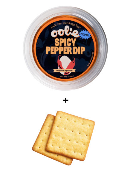 Oolie Spicy Pepper dip with crackers