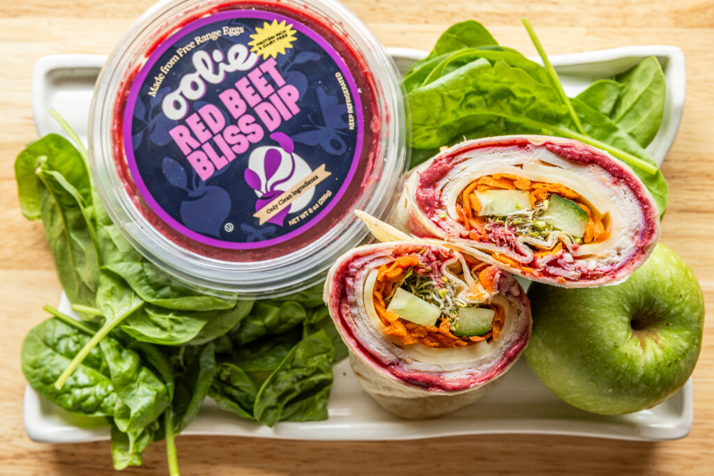 Turkey, Cheese and Beet Veggie Wraps